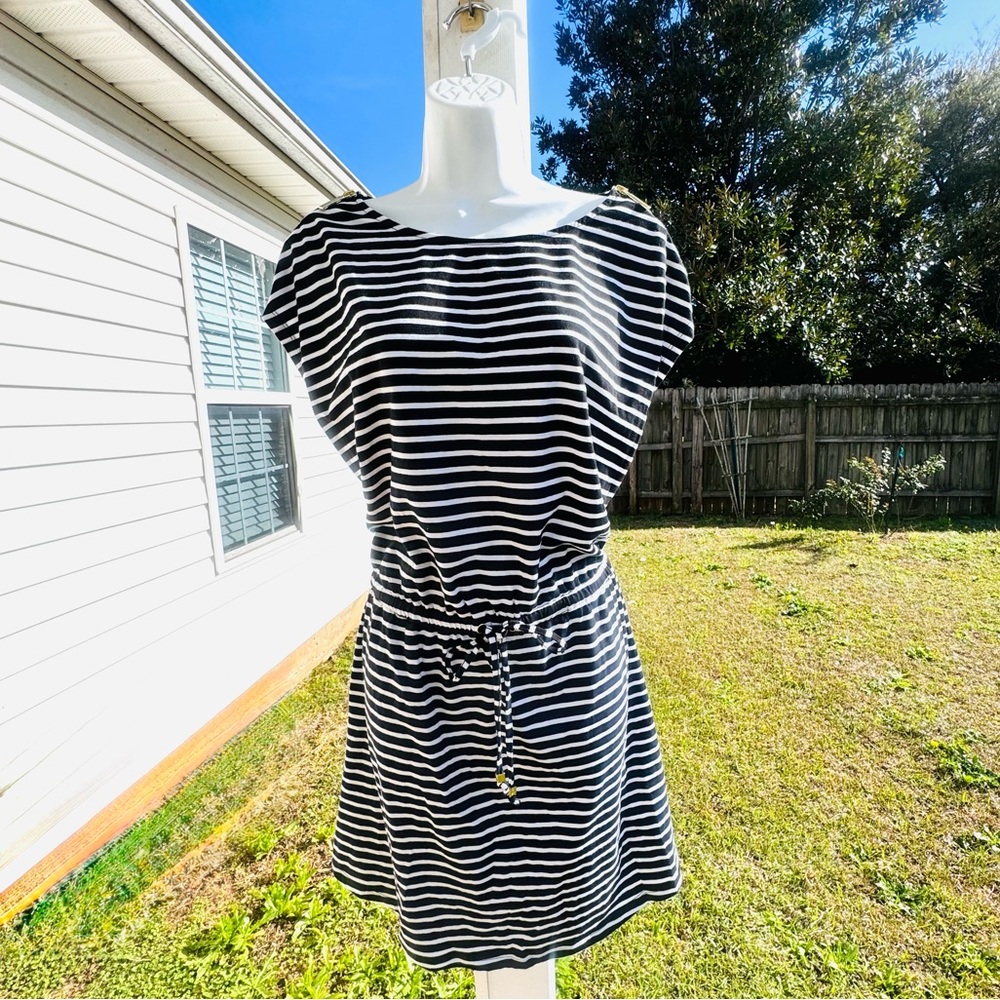 NWT MICHAEL Michael Kors  Black and White Striped Dress